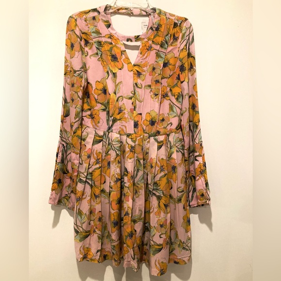 NWT, Free People Tegan Dress, Size 2, Pink Yellow Floral - Picture 2 of 16